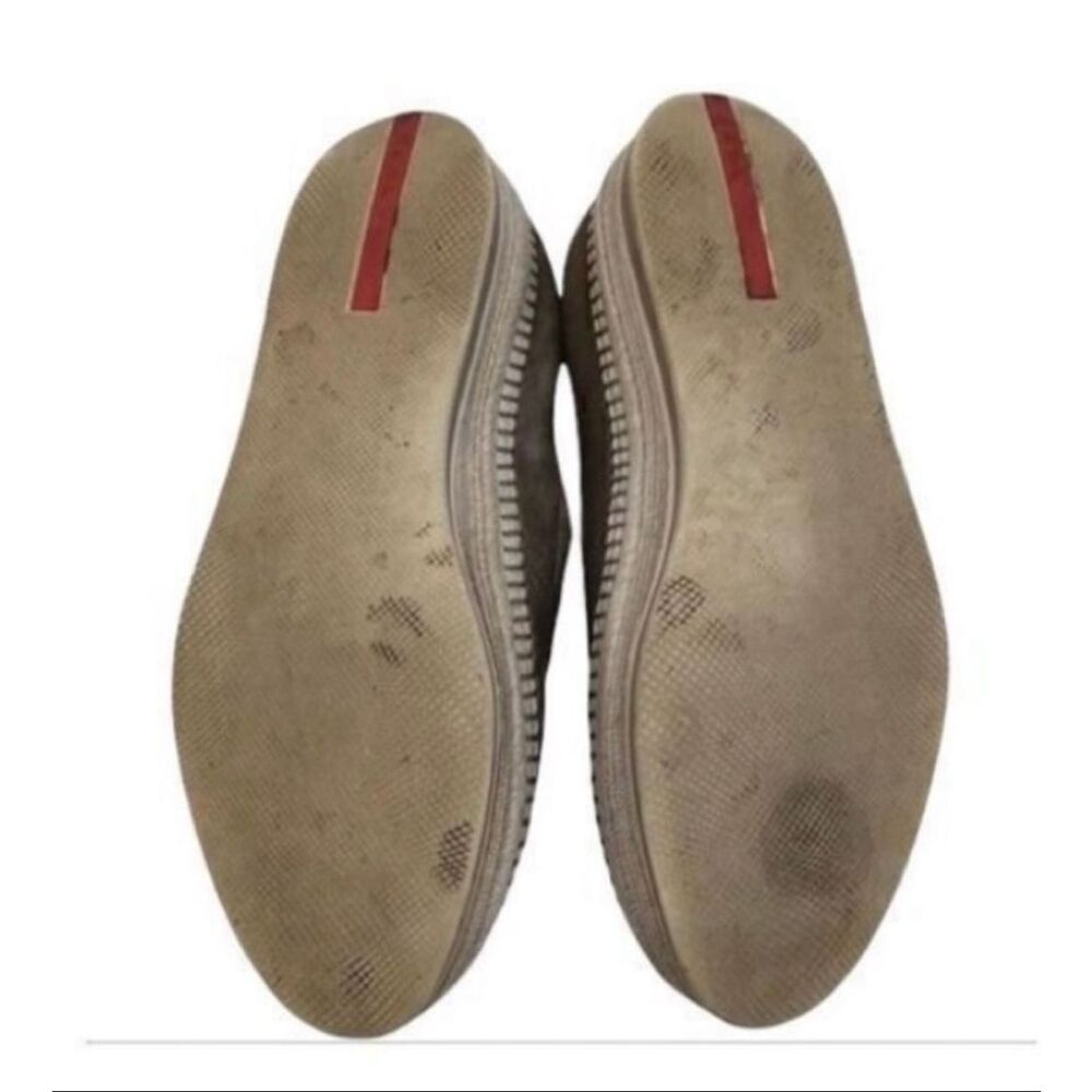 Prada Size 8 Slip On Espadrille Loafers Brown Leather Minimalist Old Money - Picture 8 of 11